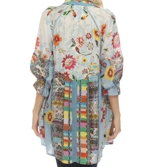 Johnny Was silk Rainbow Adonia Tunic NWT (Oversized) - Picture 8 of 11